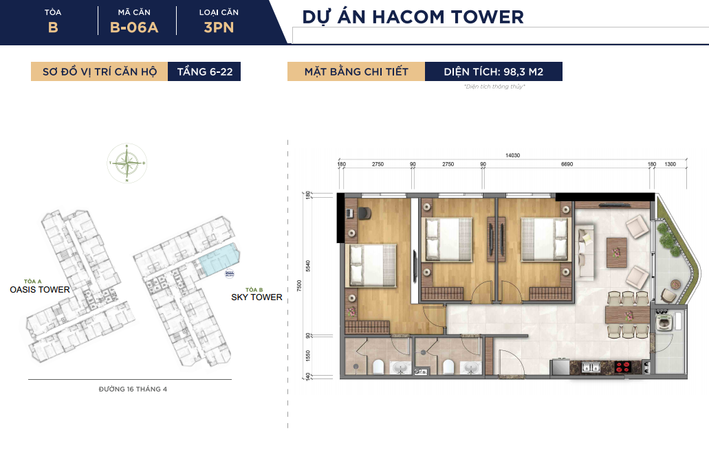 căn hộ b06 hacom tower