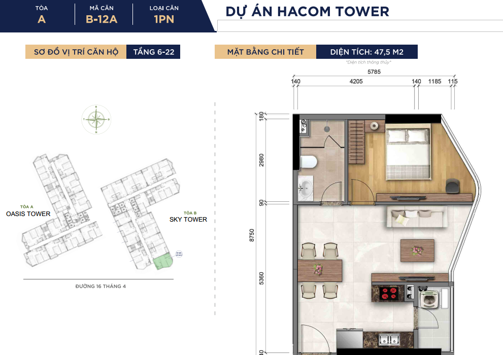 căn hộ b12A hacom tower